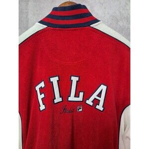 Vintage 80s 90s FILA Italia French Terry Cloth Track Jacket Mens XL SS Full Zip